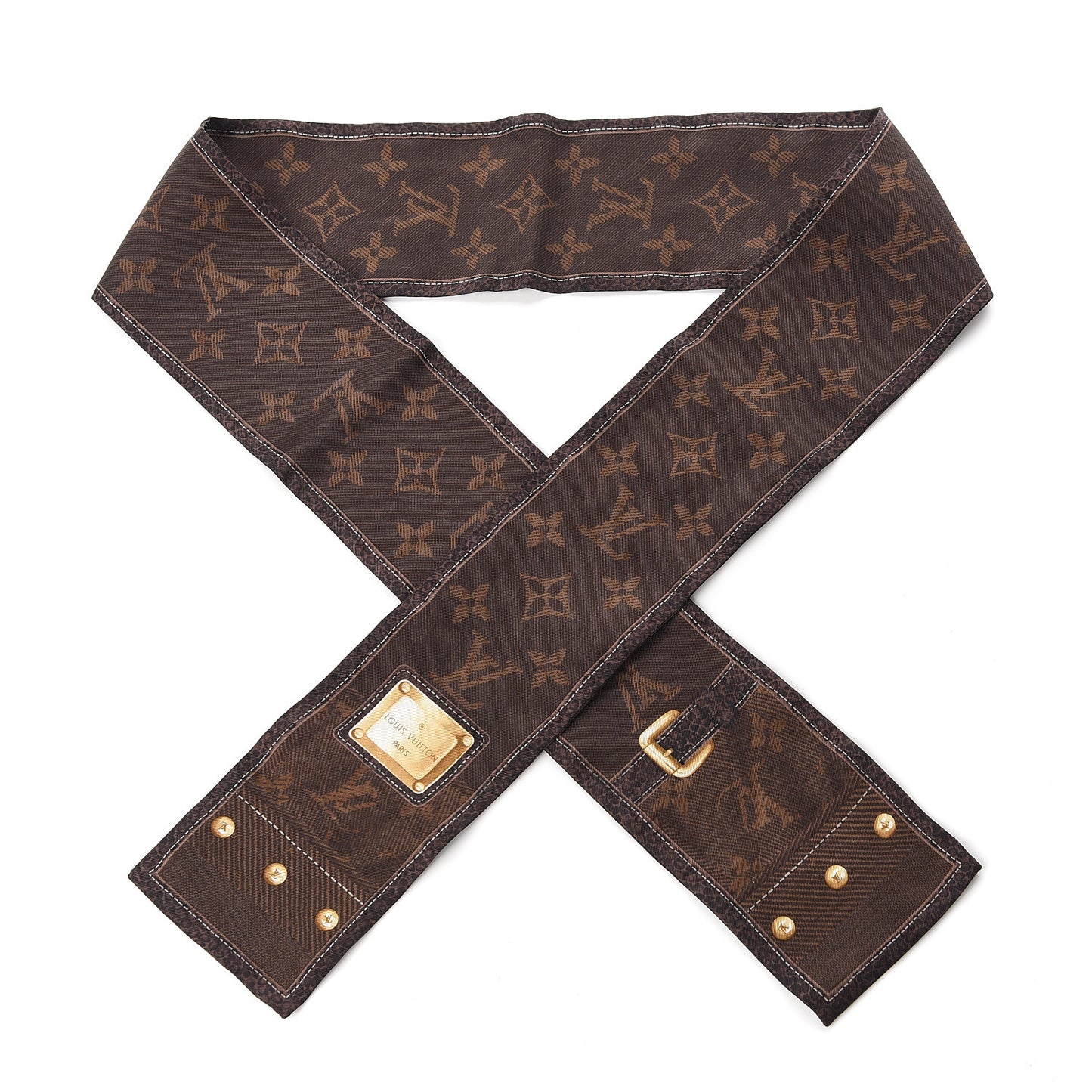 Silk Monogram New Denim Bandeau Ebene