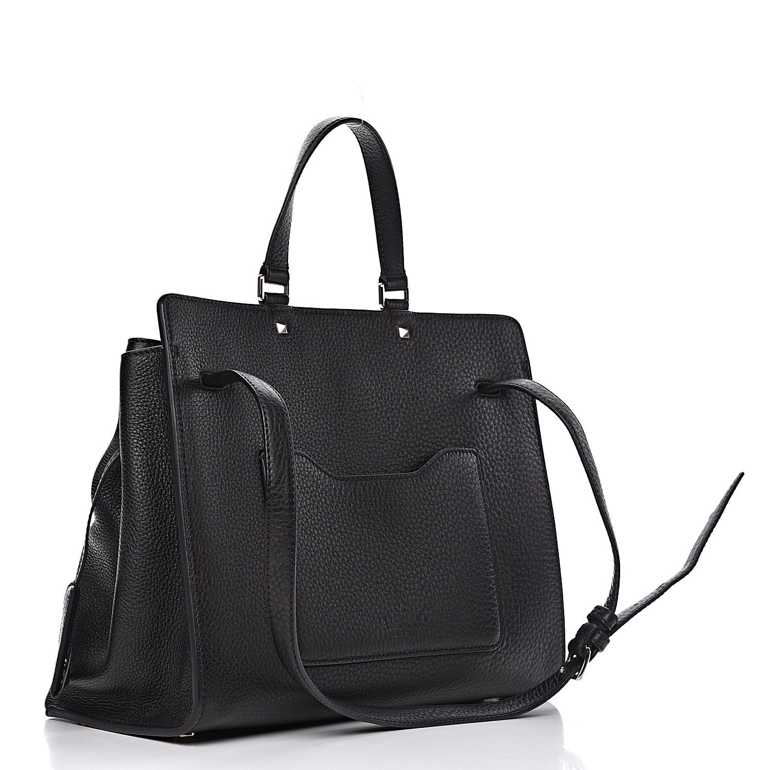 Valentino Garavani Pebbled Calfskin Large JoyLock Satchel Black 4 of 12