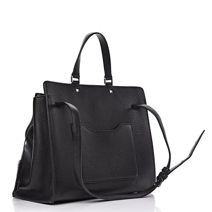 Valentino Garavani Pebbled Calfskin Large JoyLock Satchel Black 4 of 12