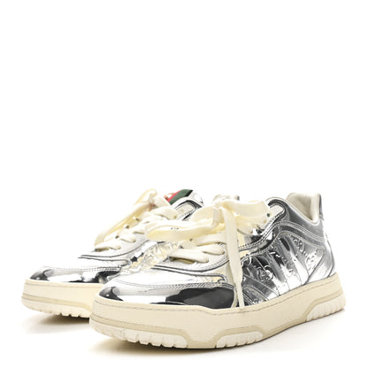 Gucci Guccissima Mirror Effect Womens Re-Web Sneakers 37.5 Silver 3 of 11