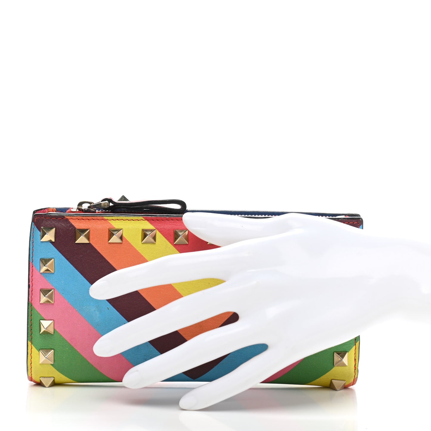 Calfskin Rockstud Continental Wallet Multicolor