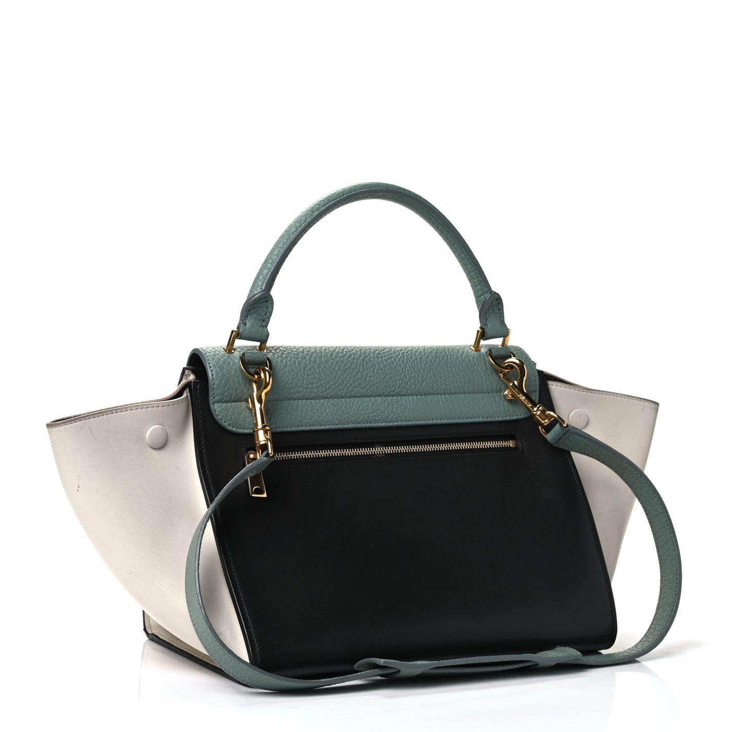 Bullhide Calfskin Small Tri-Color Trapeze Jade