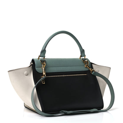 Celine Bullhide Calfskin Small Tri-Color Trapeze Jade 3 of 5