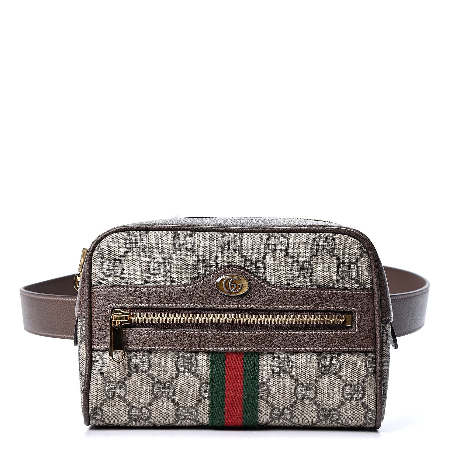 Gucci GG Supreme Monogram Web Small Ophidia Belt Bag 85 34 Dark Brown 1 of 10