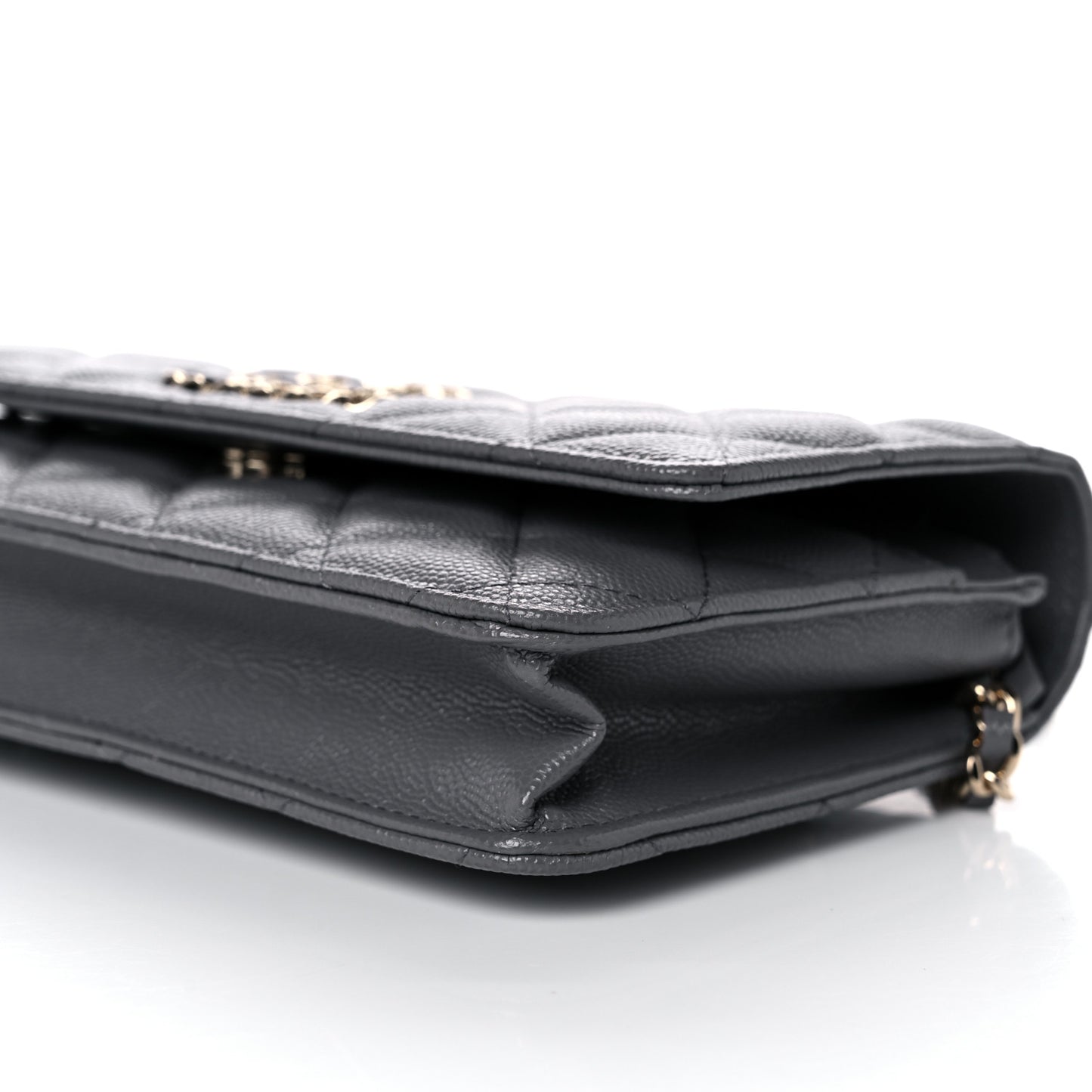 Caviar Quilted French New Wave Chain CC Wallet On Chain WOC Grey