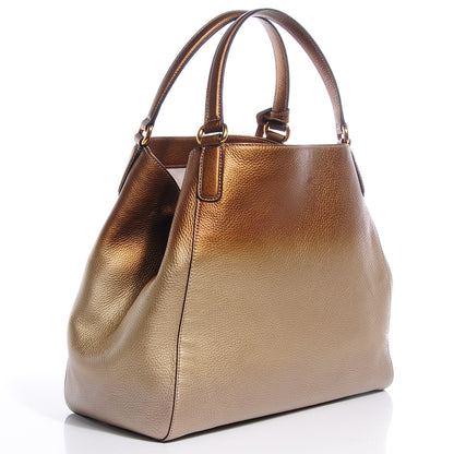Gucci Metallic Pebbled Calfskin Medium Soho Shoulder Bag Gold Ombre 3 of 8