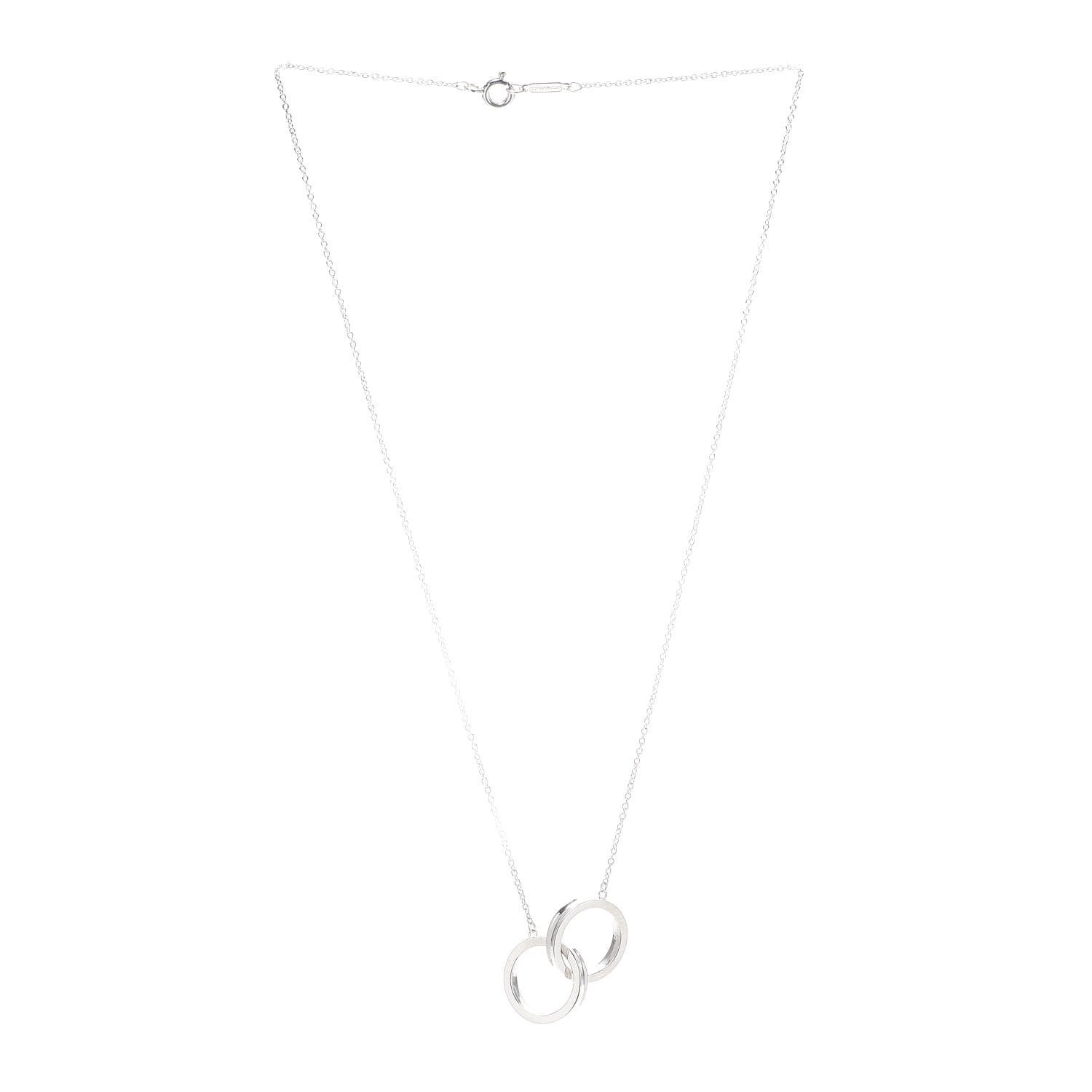 Tiffany Sterling Silver 1837 Interlocking Circles Pendant Necklace 3 of 7