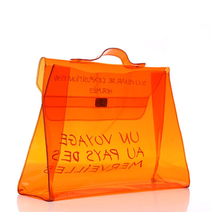 Hermes Vinyl Souvenir De L'Exposition Kelly Orange 3 of 16