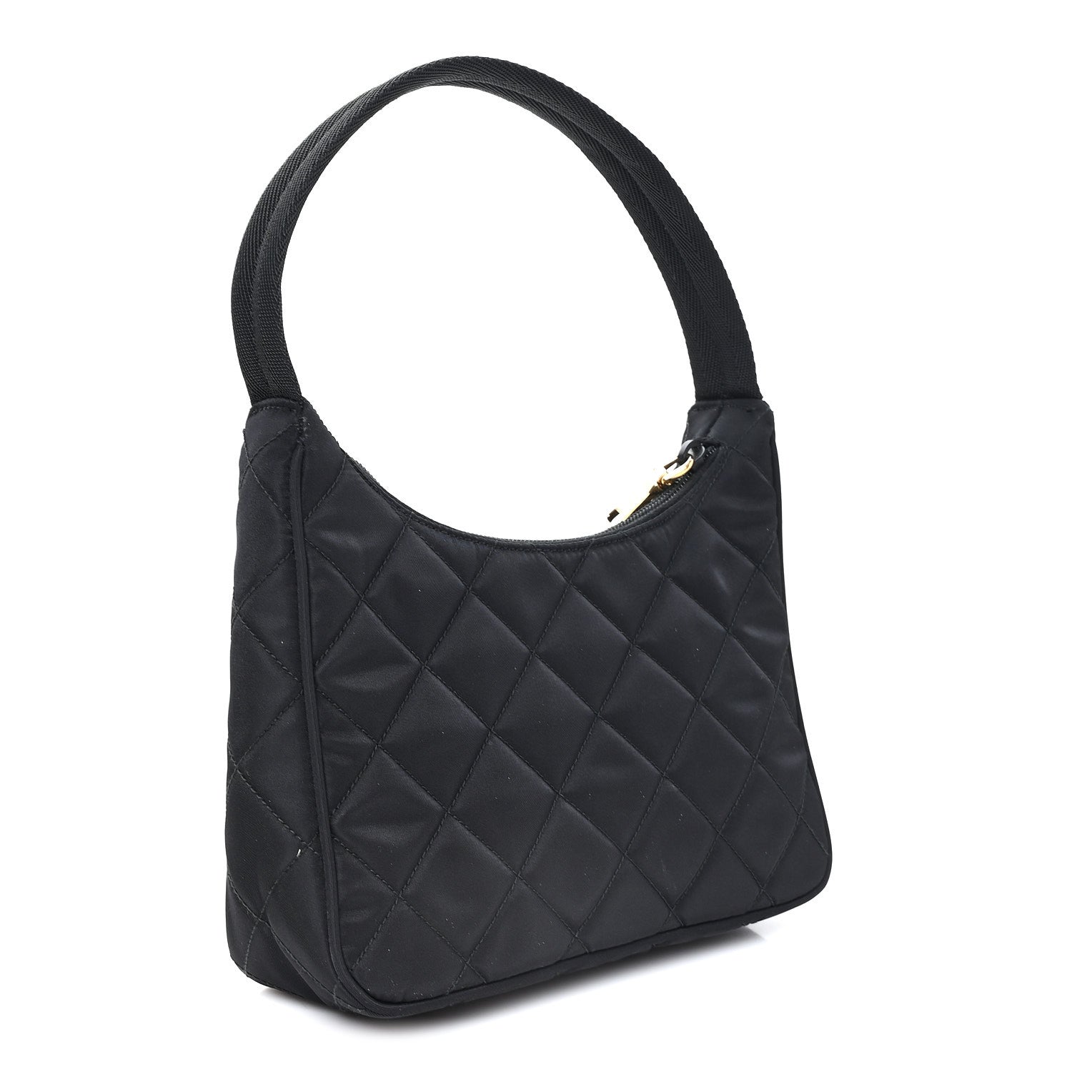 Prada Tessuto Nylon Stitched Shoulder Bag Black 1867307 – FASHIONPHILE
