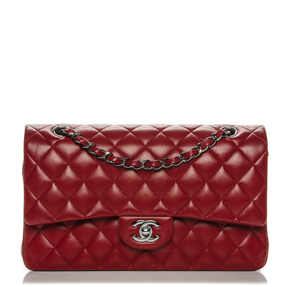 Chanel Lambskin Quilted Medium Double Flap Dark Red 1 of 7