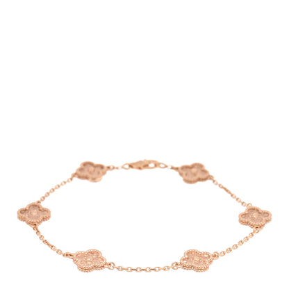 Van Cleef & Arpels 18K Rose Gold 6 Motifs Sweet Alhambra Bracelet 1 of 4
