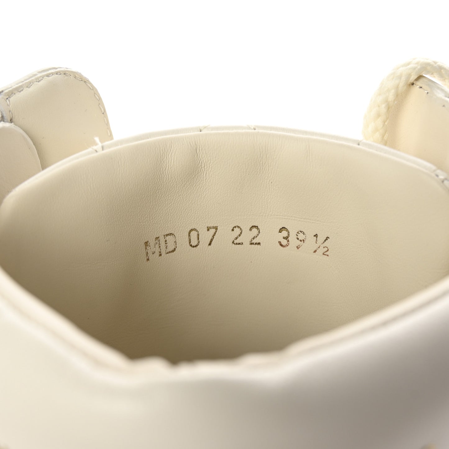 Calfskin Cannage D-Leader Ankle Boots 39.5 White