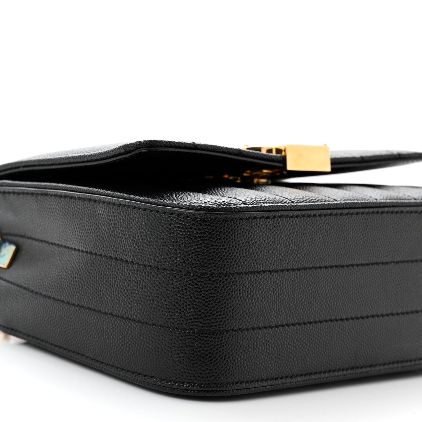 Grain De Poudre Matelasse Monogram Small Vicky Chain Bag Black