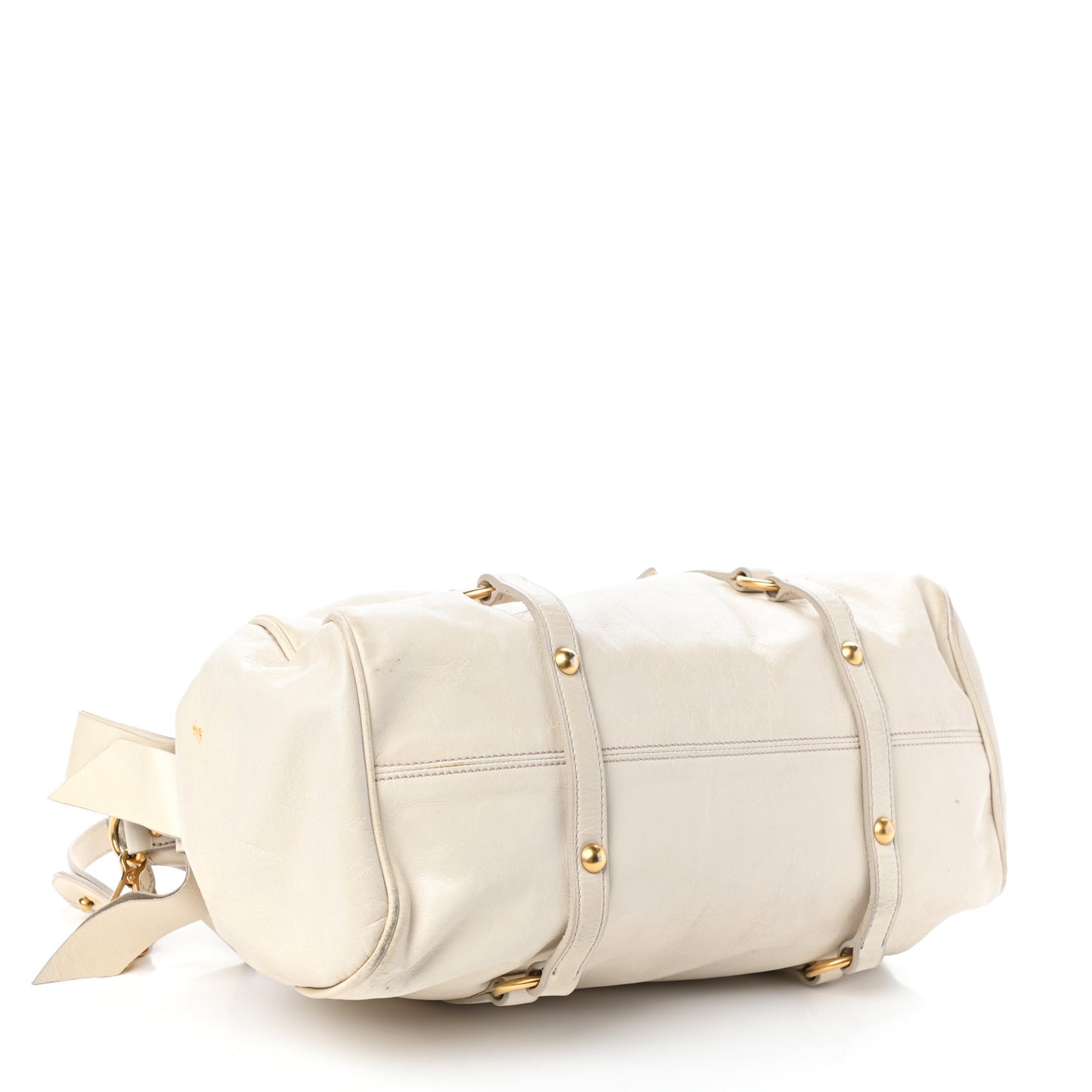 Vitello Lux Medium Bow Bag Talco