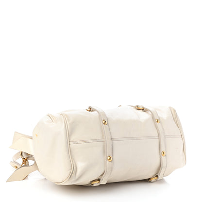 Miu Miu Vitello Lux Medium Bow Bag Talco 4 of 11