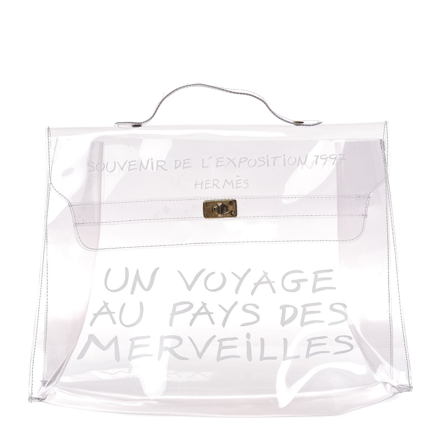 Hermes Vinyl Souvenir De L'Exposition Kelly Transparent 1 of 7