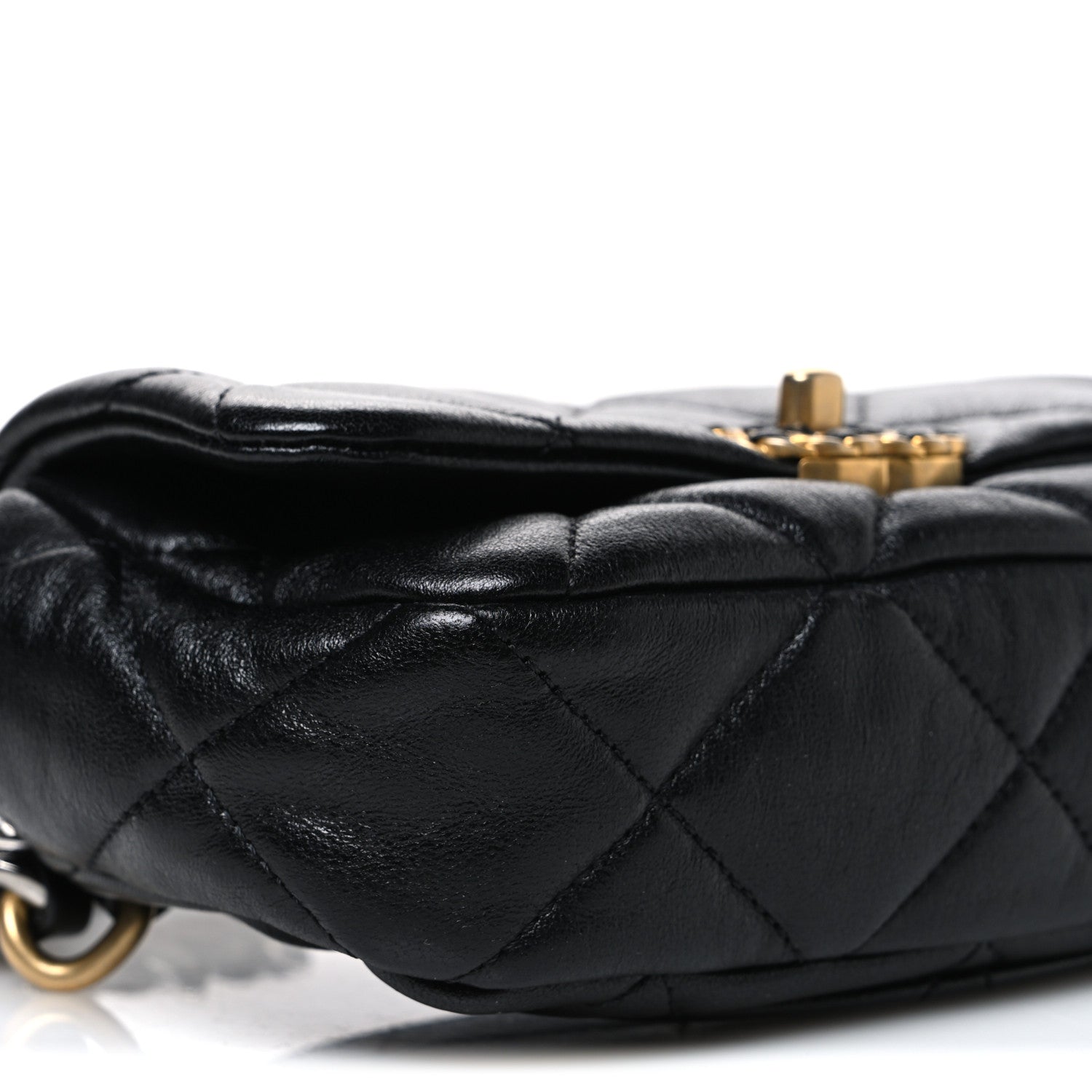 Chanel Goatskin Quilted Chanel 19 Waist Bag Black 9 of 10