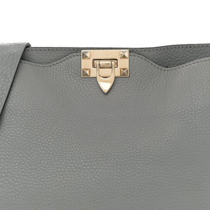 Valentino Garavani Pebbled Calfskin Small Rockstud Flip-Lock Messenger Bag Light Stone 7 of 13
