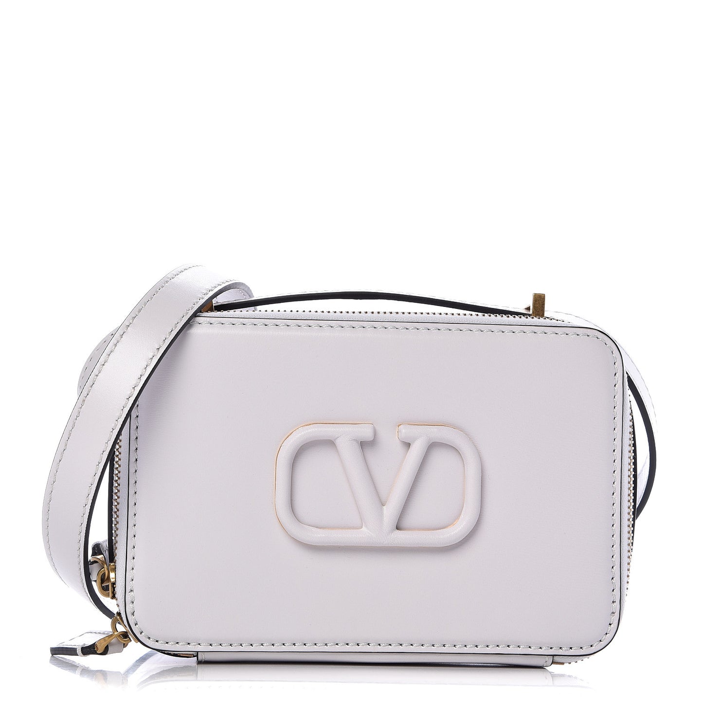 Smooth Calfskin VSling Crossbody Bag White