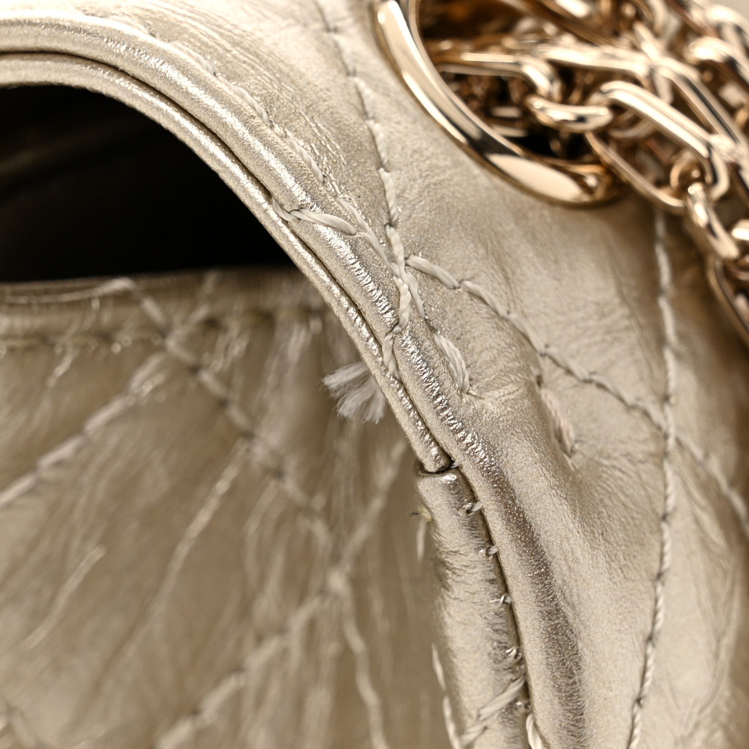 Chanel Metallic Aged Calfskin Quilted 2.55 Reissue Mini Flap Light Gold 11 of 11