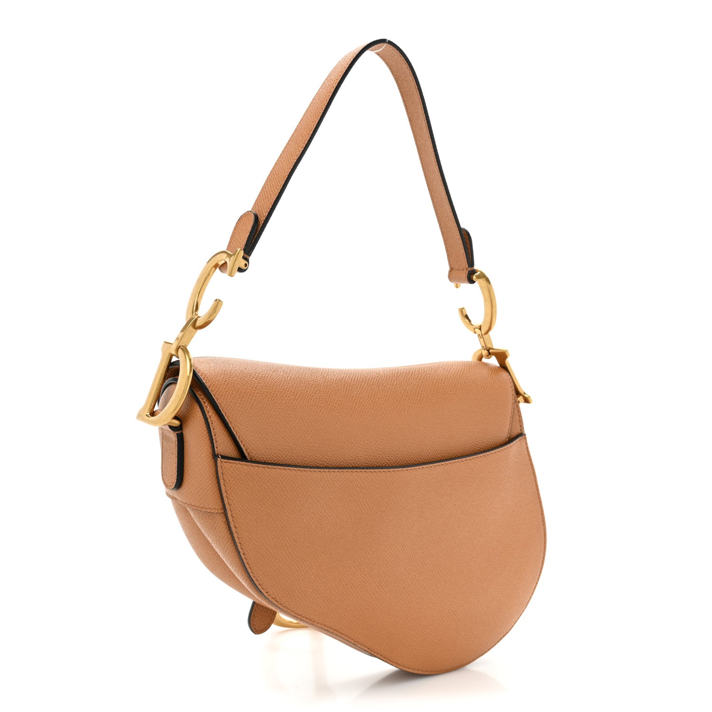 Grained Calfskin Saddle Bag Camello