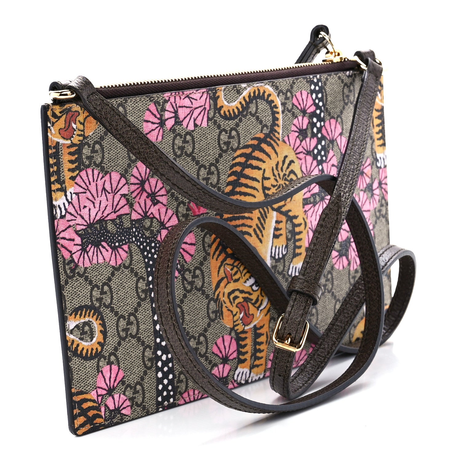 Gucci GG Supreme Monogram Bengal Blooms Shoulder Bag Beige Pink 3 of 12