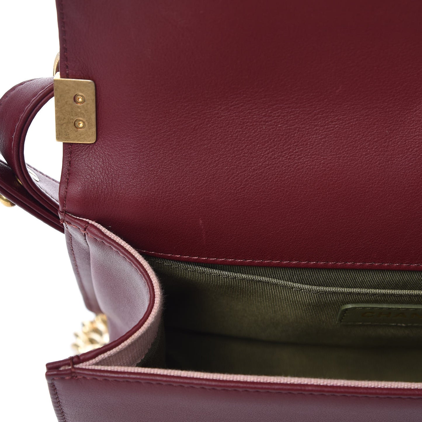 Calfskin Quilted Medium Boy Flap Burgundy