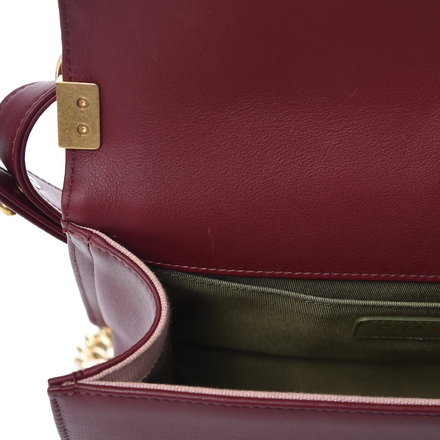 Chanel Calfskin Quilted Medium Boy Flap Burgundy 8 of 13
