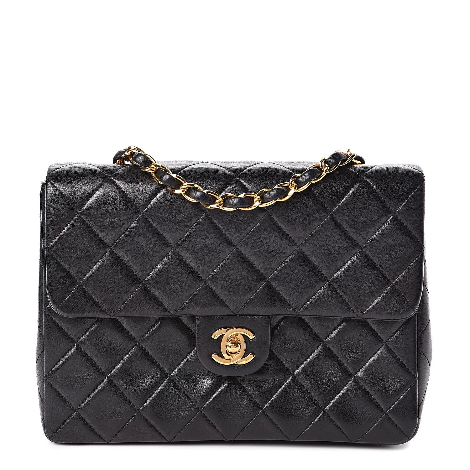 Chanel Lambskin Quilted Mini Square Flap Bag Black 1 of 12