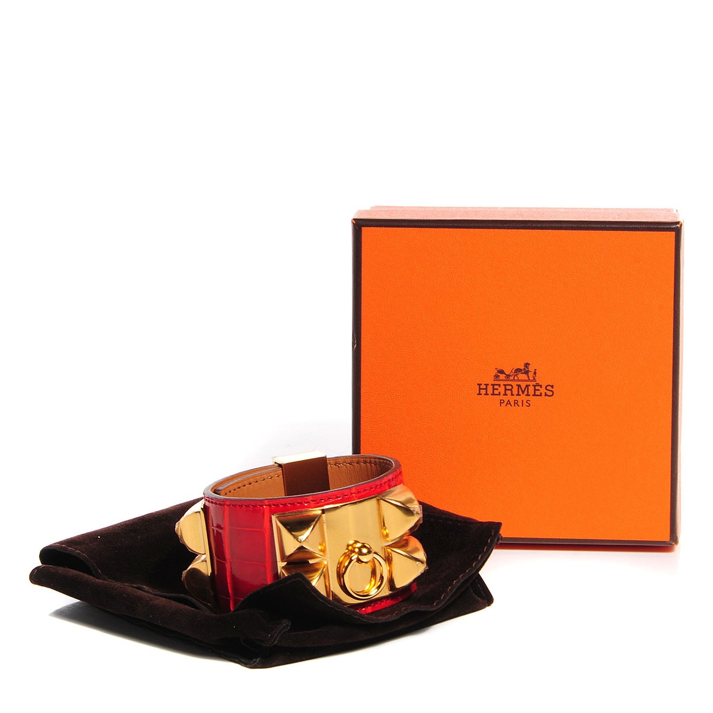Shiny Alligator Collier De Chien CDC Bracelet S Geranium