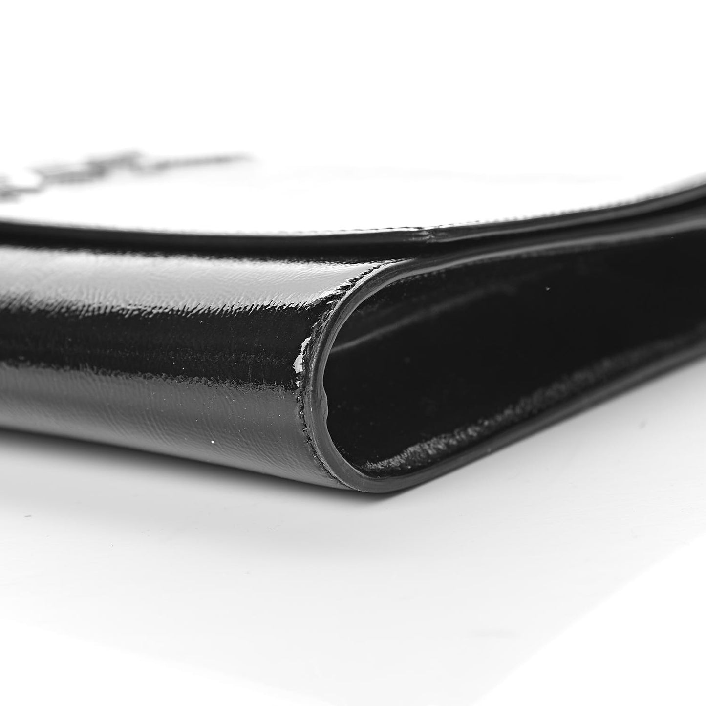 Textured Patent Monogram Large Belle De Jour Clutch Black
