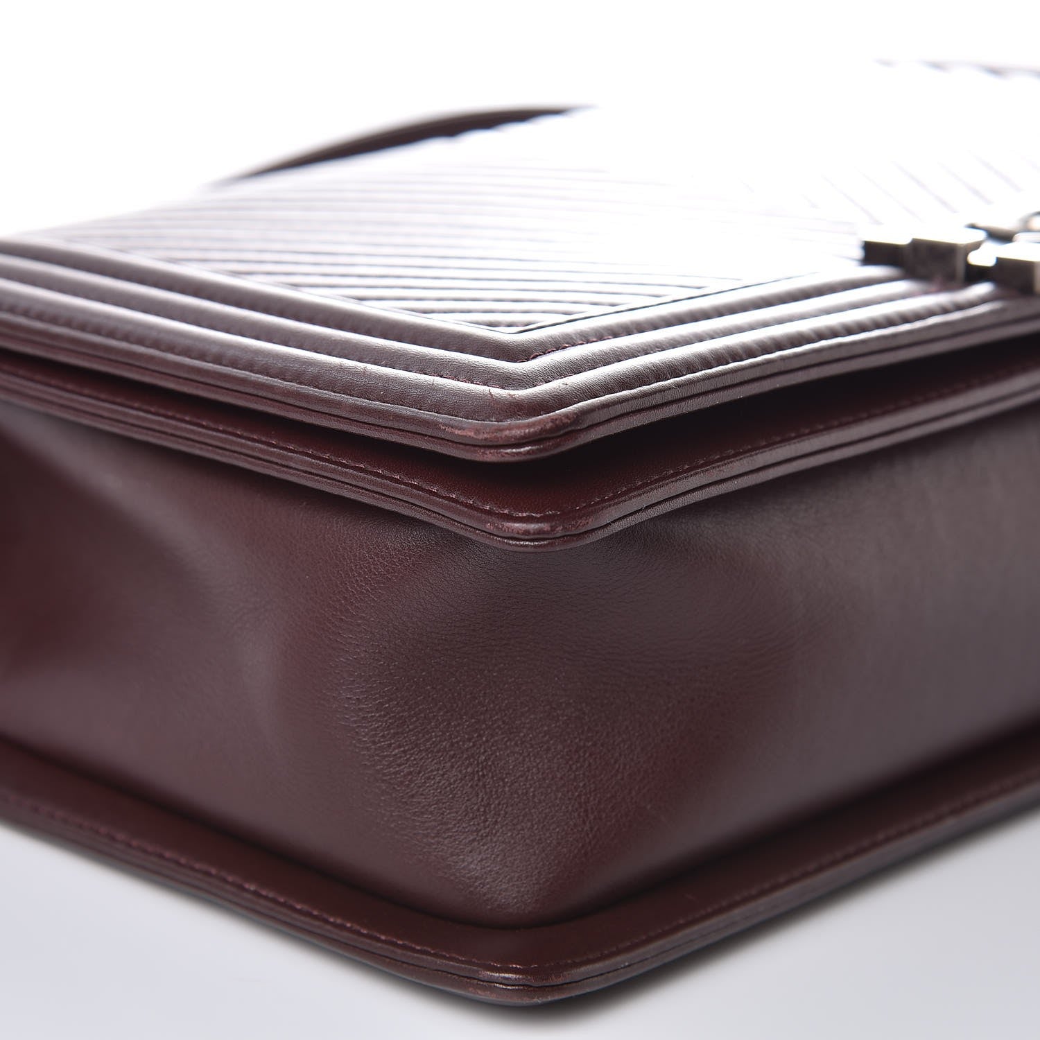 Chanel Calfskin Chevron Quilted New Medium Boy Flap Burgundy 8 of 11