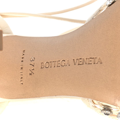 Bottega Veneta Mesh Nappa Crystal Embellished Sparkle Stretch Ankle Tie Sandals 37.5 Toile 7 of 13