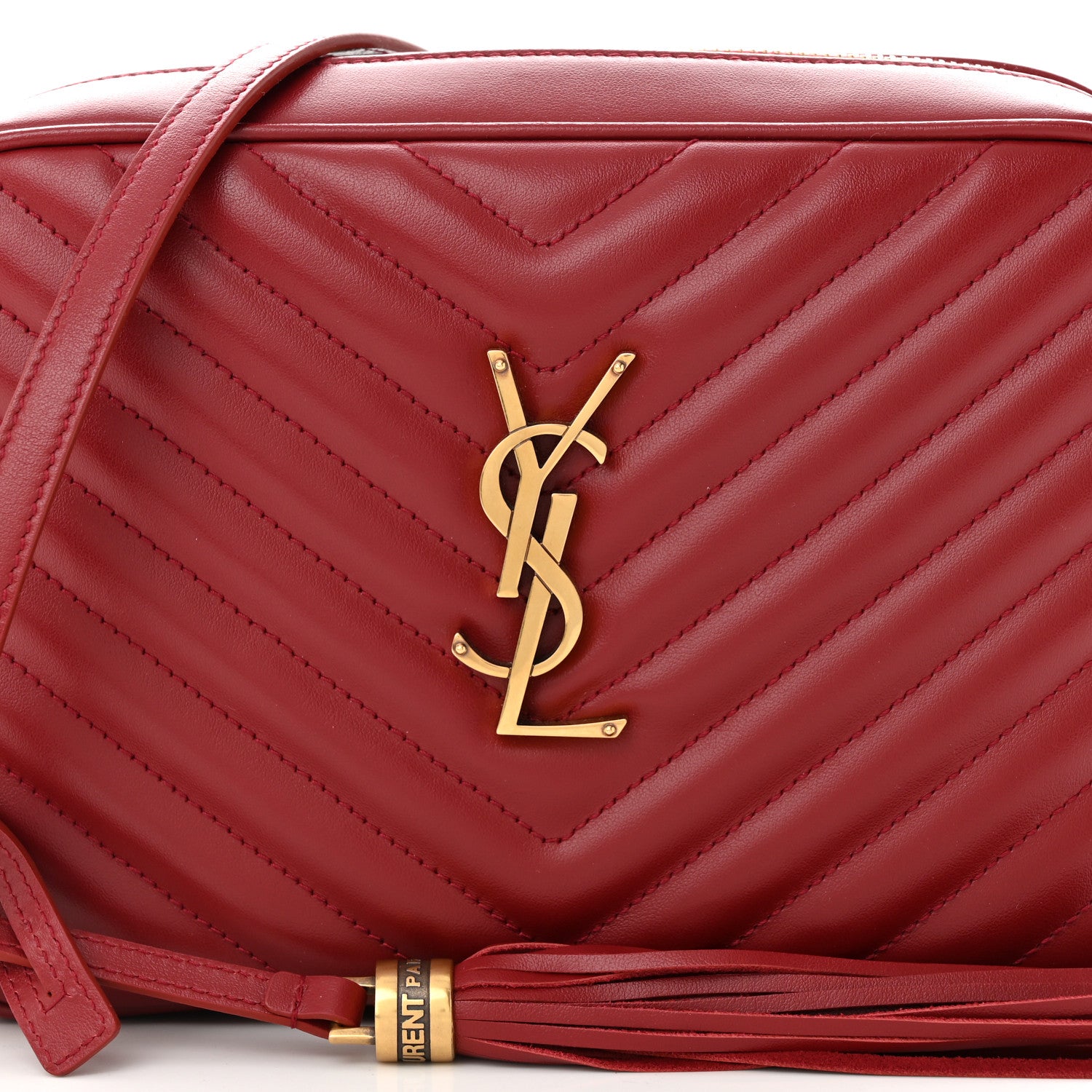 Saint Laurent Calfskin Matelasse Monogram Lou Camera Bag Rouge Eros 8 of 10