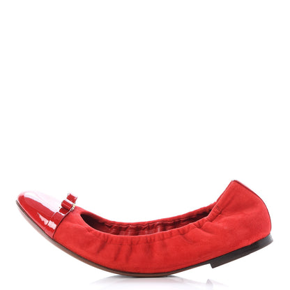Louis Vuitton Patent Suede Elba Ballerina Flats 38.5 Rouge 1 of 7