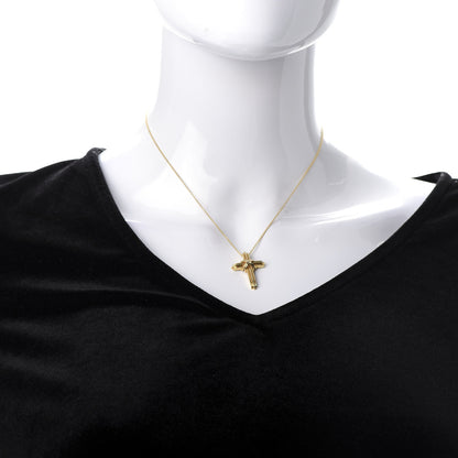 Tiffany 18K Yellow Gold Cross Pendant Necklace 2 of 6