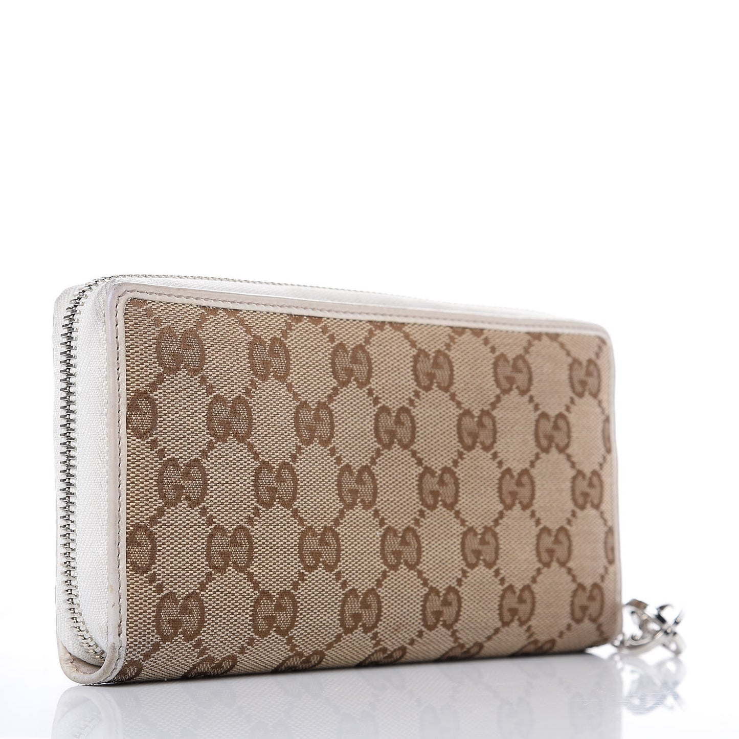 Monogram Large Twins Zip Around Wallet Beige Ebony White