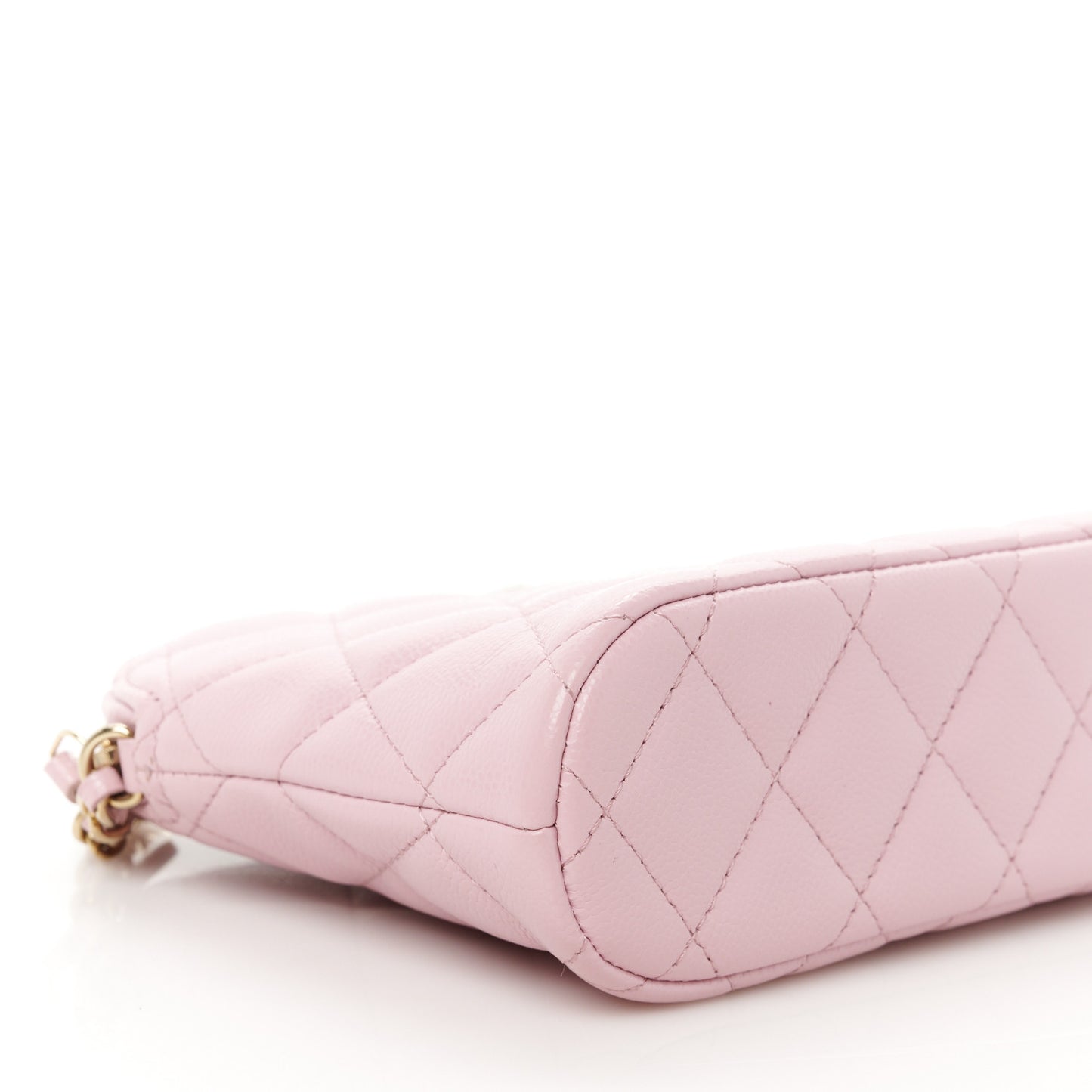 Caviar Quilted Classic Clutch With Chain Pink