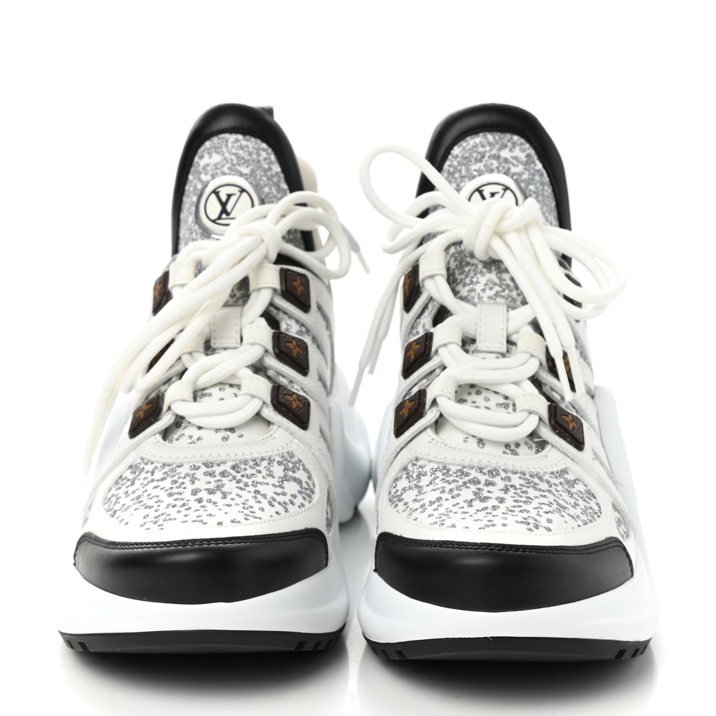 Calfskin Glitter LV Archlight Sneaker 37.5 White