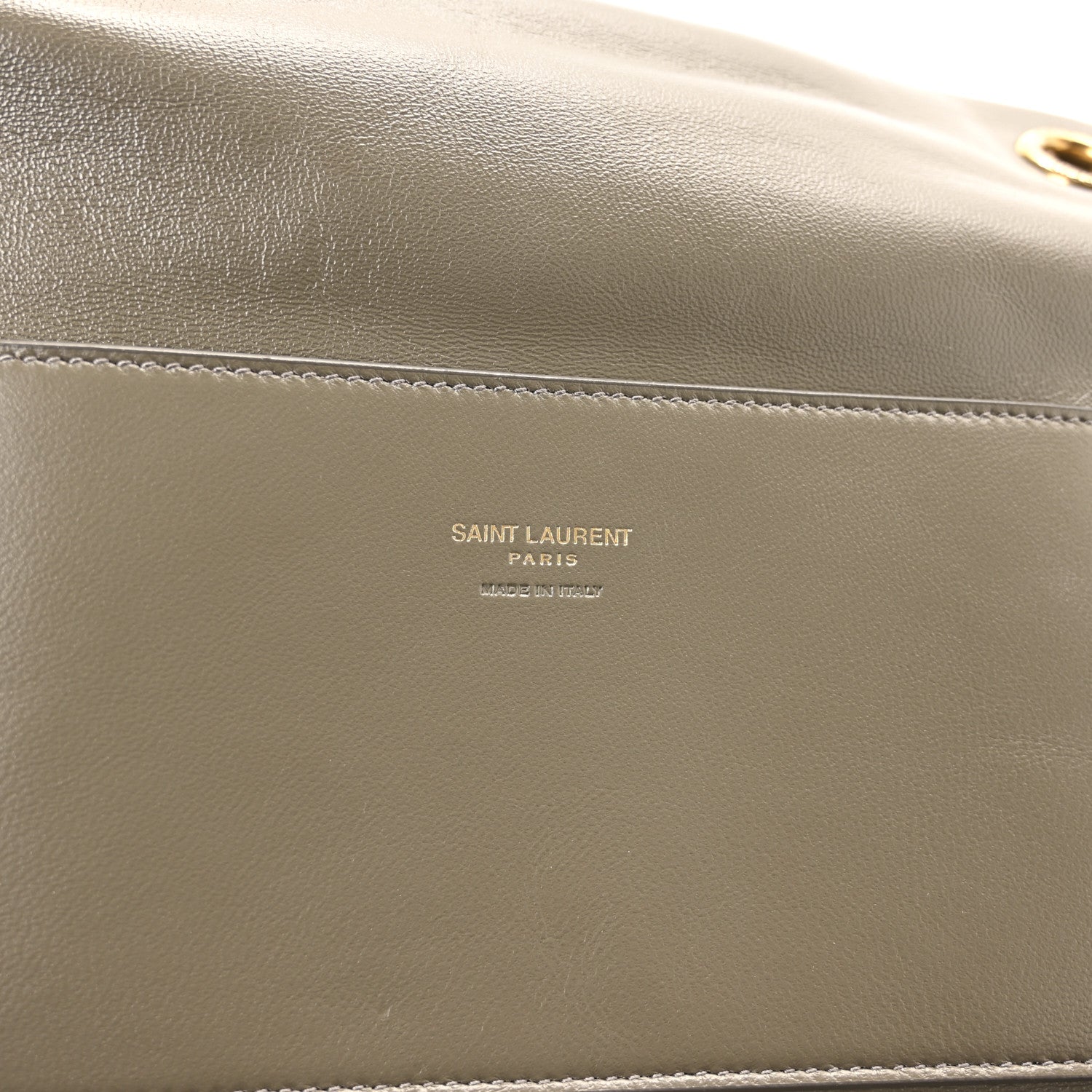 Saint Laurent Smooth Calfskin Suede Medium Reversible Monogram Kate Satchel Olive 10 of 18