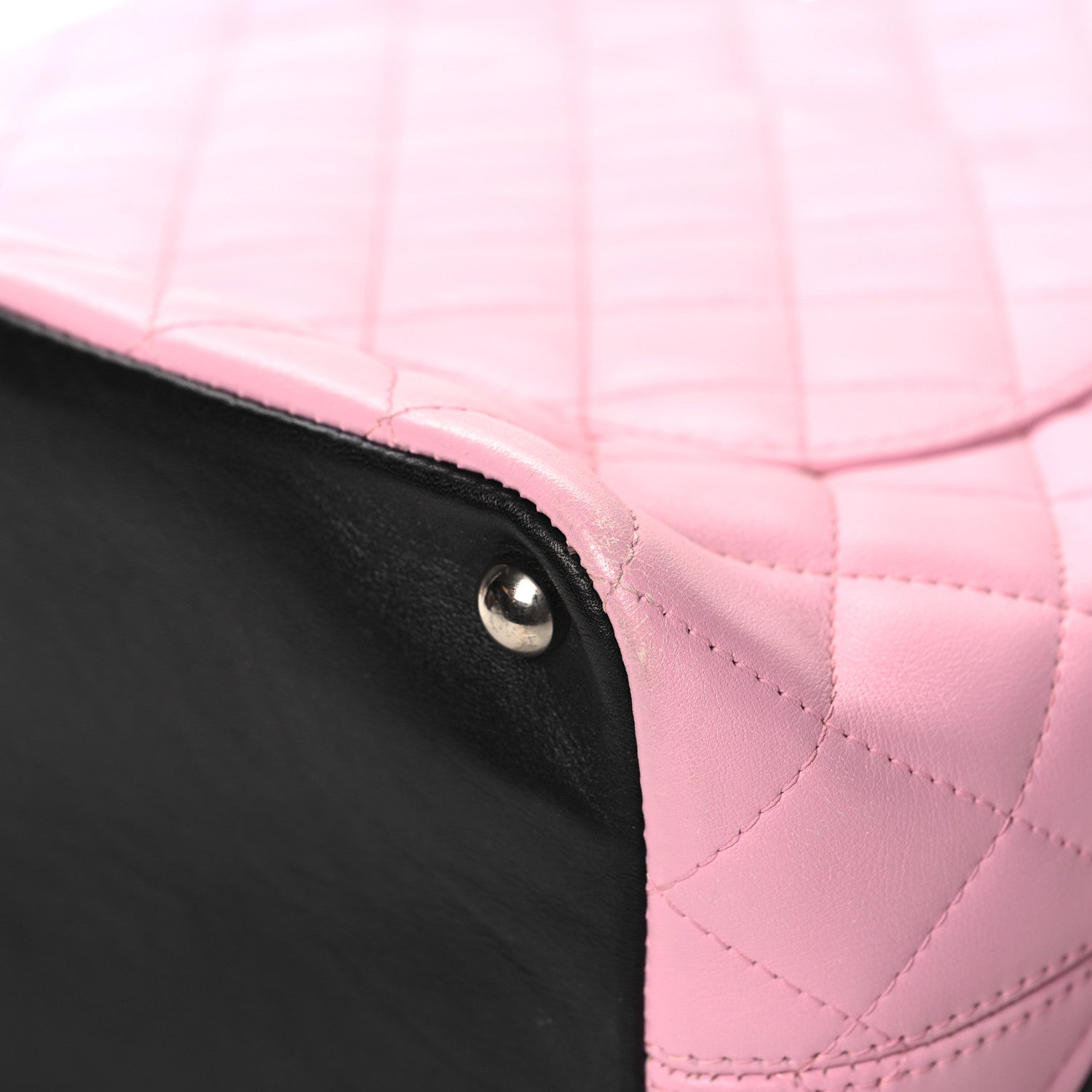 Chanel Calfskin Quilted Medium Cambon Tote Pink Black 12 of 13