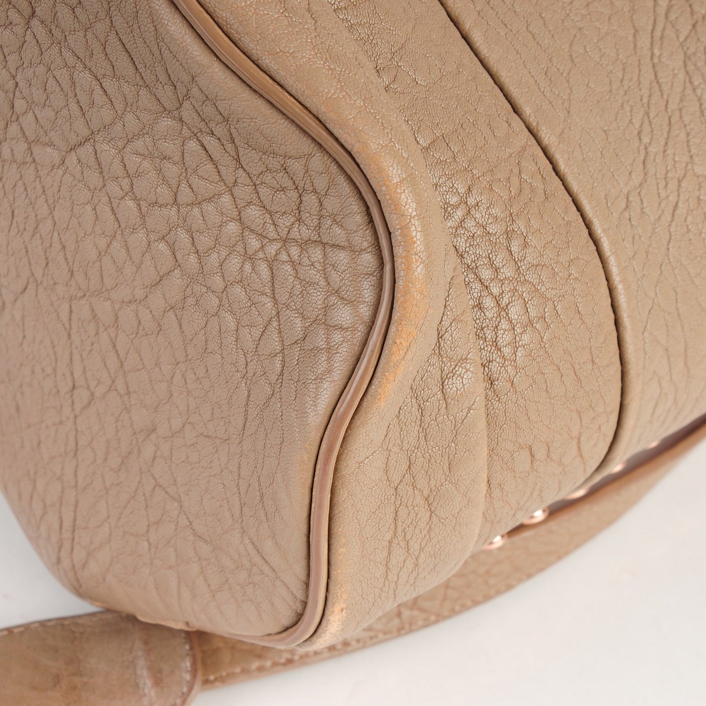 Pebbled Lambskin Rockie Latte Rose Gold Hardware