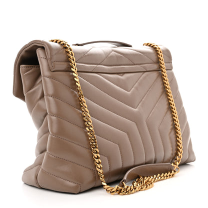 Saint Laurent Calfskin Y Quilted Monogram Medium Loulou Chain Satchel Taupe 3 of 11