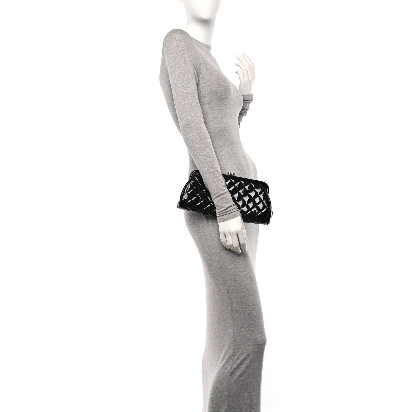 Patent Quilted Timeless Clutch Black