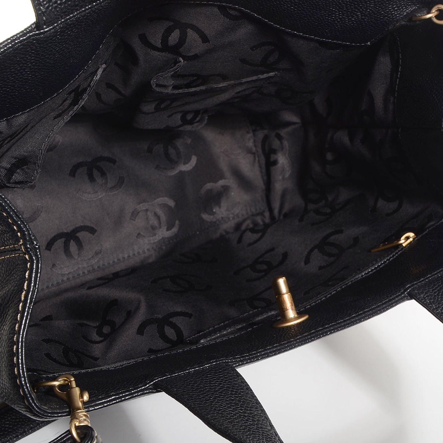 Caviar Medium Shopper Tote Black