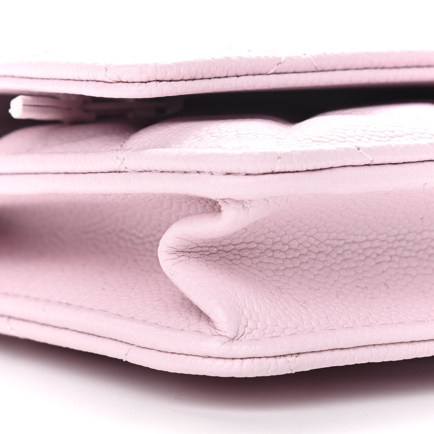 Caviar Quilted Tiny CC Wallet On Chain WOC Light Pink