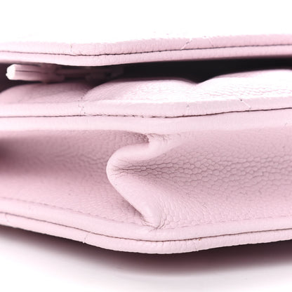Chanel Caviar Quilted Tiny CC Wallet On Chain WOC Light Pink 9 of 11