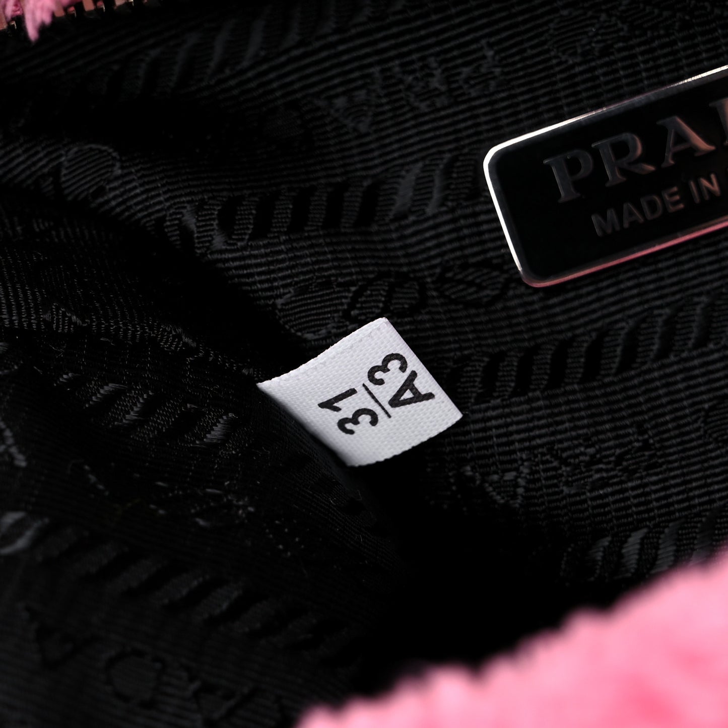 Terry Cloth Mini Re-Edition 2000 Bag Petalo Black