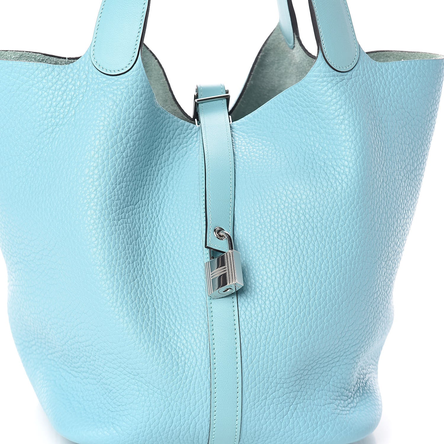 Hermes Taurillon Clemence Picotin 26 GM Bleu Atoll 8 of 11