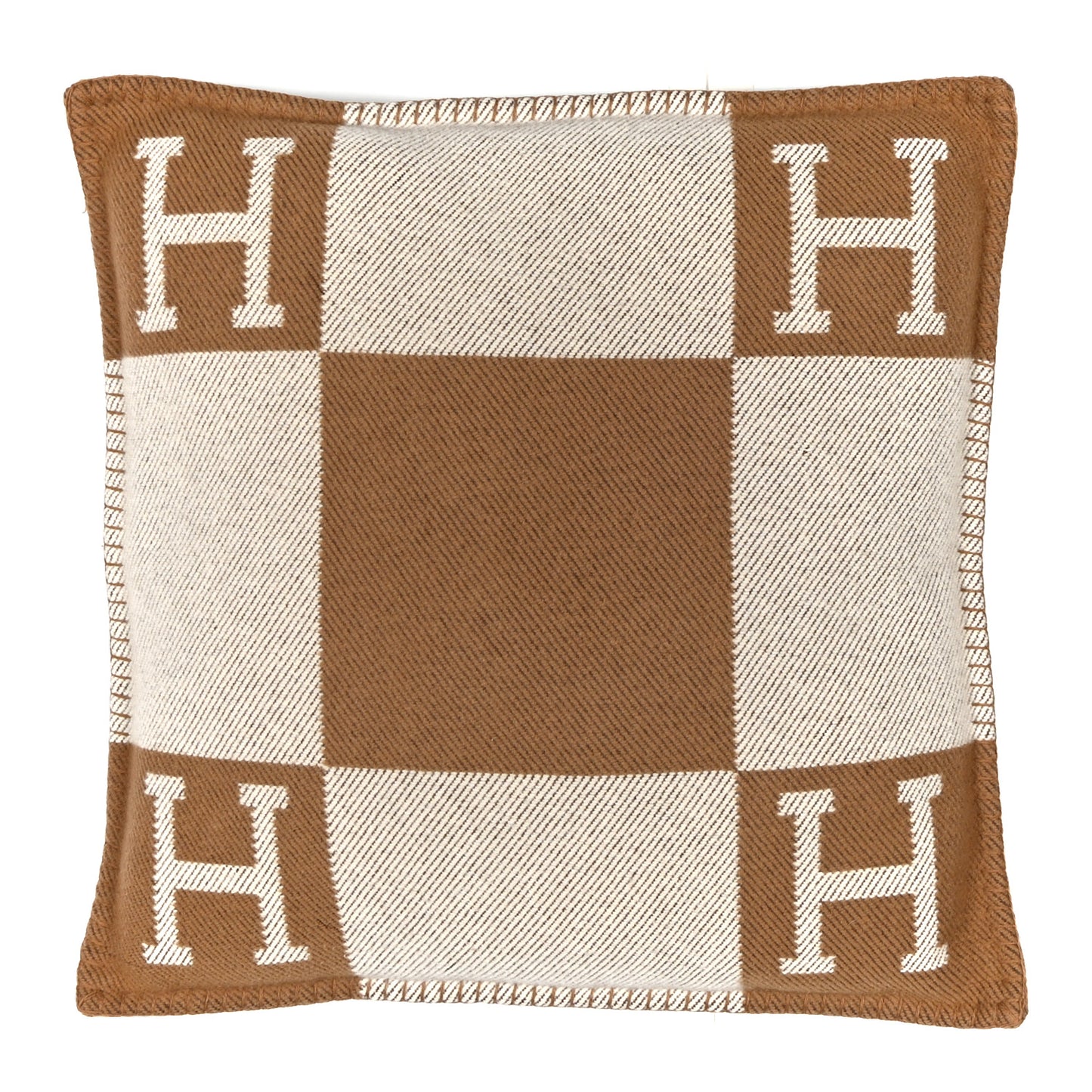 Wool Cashmere Avalon Pillow PM Ecru Camel